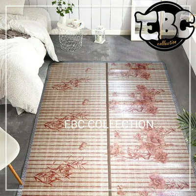 Tikar Bambu Elegan Pola Rumput Tanaman/Cahaya Biru Warna Putih Import Ukuran 180x200 cm untuk Tatami