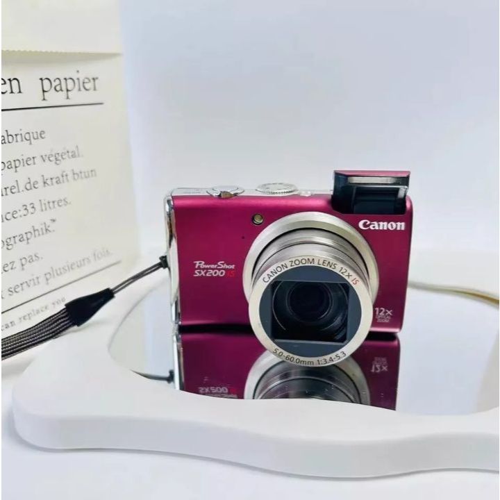 Red Canon PowerShot SX200 lS 12x Optical Zoom CCD