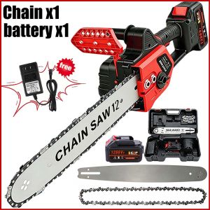 1800W Heavy Duty Cordless Chainsaw Cuts 30cm Diameter Wood 6/12/16Inch Brushless Electric Chain Saw with Fast Charger