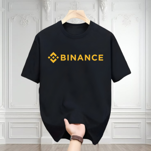 Kaus Lengan Pendek Platform Kripto Binance untuk Pria dan Wanita Pakaian Setengah Lengan Katun Murni Gaya Tiongkok Terkaya