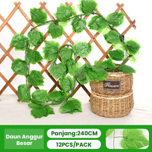 Daun anggur palsu 2m Srigading ivy anggur ivy Vine daun imitasi buatan daun daun dekoratif buatan plastik menggantung rumput dekorasi rumput