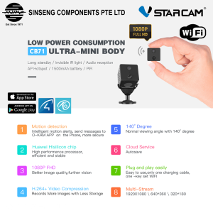 VStarcam Upgraded CB71 WIFI Smart 1080P Mini Battery IP Camera CCTV (APP:Eye4/O-KAM)