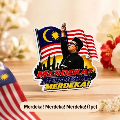 VCR Magnet Fridge Merdeka Malaysia Hiasan Peti Ais Patriotik Cenderahati Comel Untuk Guru Murid Event Goodie Bag