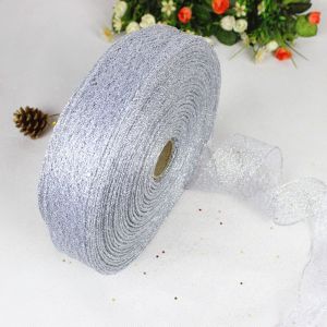 Ecoplanet 2M Per roll 5Cm Wide Hollow Shiny Ribbon Gold/silver/red Christmas Gift Packaging Foldable Line Edge Crafts Wedding Christmas Decoration