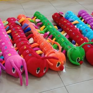 Boneka Ulat Ulil Ulat/ Ulil Abjad Bentuk Cacing Jumbo 85 CM Lucu Viral Hiasan Dashboard Mobil Murah