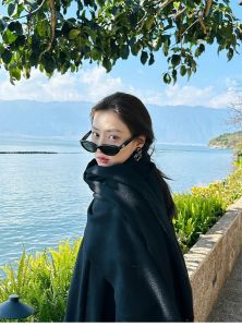 2026 Elegant Cat Eye Polarized Sunglasses for Women Full Rim Black Frame Small Shades For Women/Men Summer Beach Sunny Protection