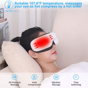 AccuWay Foldable Eye Massager with Heat Air Pressure Bluetooth Music Rechargeable Eye Massager for Relieve Eye Strain Dark Circles Eye Bags Dry Eye Improve Sleep Used at Office Home Travel
