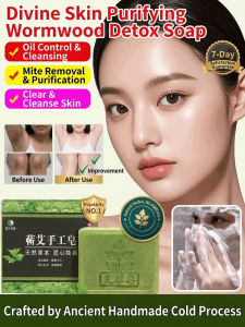 Heritage Soap Herbal Detox Bar For Sensitive Skin/Traditional Formula/Mugwort Cleansing Purifying/Non-irritating Face Body Wash/Natural For Men Women