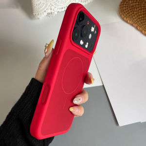 Original New Year Red Liquid Silicone Magne Phone Case For iPhone Air 17 16 15 14 13 Pro Max Plus For Magsafe Matte Cover