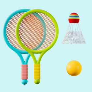 Kids Badminton Rackets Set Lightweight Children Tennis Badminton Toy Children Tennis Racquets with Balls for Family Game
