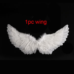 Kid Angel Wings Feather Set Fairy Stage Party Clothes Fancy White Costume Cosplay Birthday Prop Halloween Christmas Accessories