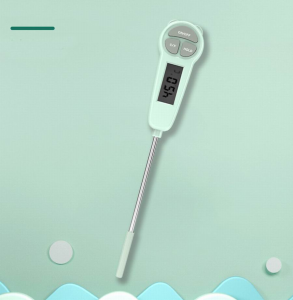 【SKIT】MISUTA Digital Food Thermometer For Baby Milk Food & Bath Water Temperature Digital Cooking Thermometer for Kitchen Oven Cooking BBQ Sugar Jam Water Meat Milk Instant Read Probe Backlit Temperature Alarm Meat Thermometer -50℃~ 300℃