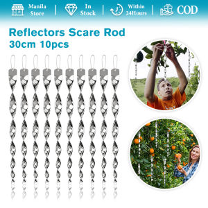 10pcs Hanging Bird Bird Scare Rods Silver Reflective Scare Rods Spiral Bird Repellent Devices
