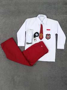 setelan seragam sekolah merah putih panjang anak laki-laki sd kelas 1-6