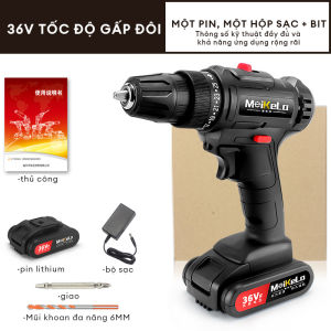 Máy khoan pin đa chức năng Máy khoan pin không chổi than đa năng cao cấp 36VF (Tốc độ gấp đôi một pin và một lần sạc) hộp + 2 mũi khoan