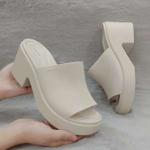 Crocs womens thick heel platform high heel slippers OEM