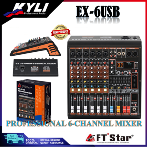 KYLI - New EX-6USB 6 Channel Mixer with USB Input and BT Function DSP effects Professionla MiXER