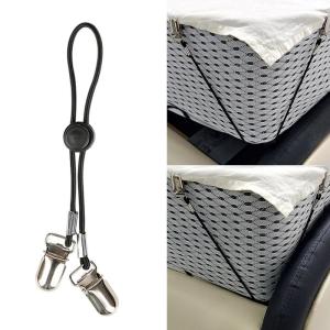 4 Piece Adjustable Bed Sheet Fasteners Bedsheet Holder Straps Clips for Various Fabrics for Homes with Kids or Pet