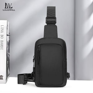 LouisWill Mens Crossbody Bag Fashion Mini Waterproof Oxford Cloth Mobile Phone Bag Casual Lightweight Bags Outdoor Sports Chest Bag