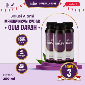 Bio Insuleaf Paket 3 Box - Herbal Alami Membantu Menurunkan Gula Darah Mengatasi Kencing Manis dan Diabetes