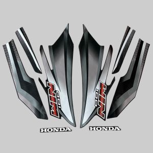 Striping stiker polet list motor honda win 100 2002 2003 2004 hitam abu grey silver