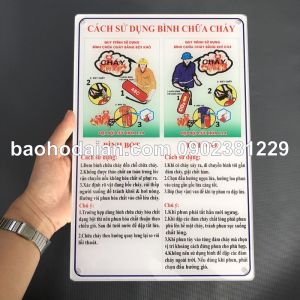 Bảng mica Cách sử dụng bình chữa cháy bột và khí KT 20 x 30cm
