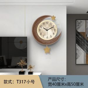 FFBH Modern Simple Wall Clock Nordic Stylish Creative Living Room Wall Clock Luxury Dining Room Home Decor Orologio Da Parete FYWC 4P6B8