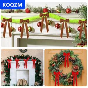 [COD] KOQZM 10pcs Red Velvet Cây giáng sinh cung-Lễ hội Ribbon Quà tặng Cung cho kỳ nghỉ Vòng hoa đồ trang trí và hàng thủ công mộc mạc bóng kết thúc