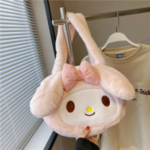 Kawaii Sanrio Plush Cinnamoroll Melody Kuromi Hello Kitty Soft Tote Bags Y2k Cartoon Shoulder Messenger Bags Birthdays Gift Girl