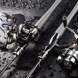 INVADER 1.8m Length Carbon Fishing Rod 2 Sections 30T Carbon Casting Rod Fishing Gear M Power Travel Fishing Rod Travel Fishing