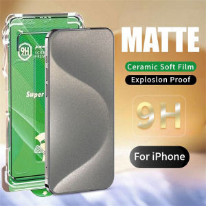 Anto không bám bụi Matte hoàn toàn bằng gốm kính cường lực cho iPhone 16 Pro Max 16e E 15 Pro Max 14 Pro Max 13 Plus + 12 11 Pro Max x XR XS Max chống bám vân tay oleophobic Dễ dàng cài đặt bảo vệ màn hình mềm phim