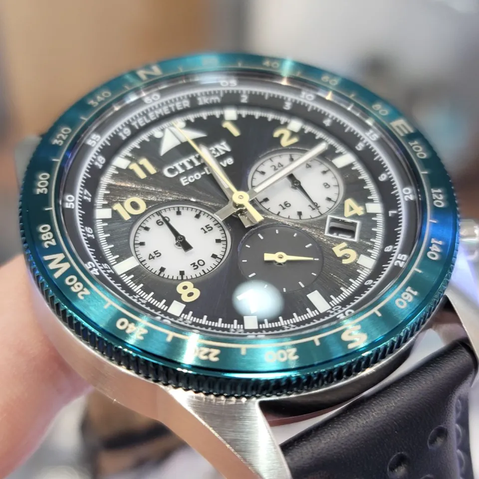 100% Original) Citizen CA4558-16E Eco Drive Chronograph Black Dial