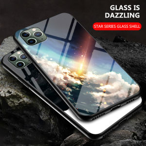 OPPO Reno 11F 5G 2024 Case For OPPO Reno11 F Reno 11F Reno 11 F 5G 2024 Painted Tempered Glass Phone Casing Starry Sky Hard Back Cover Soft TPU Edge Anti Scratch Comfortable Slim