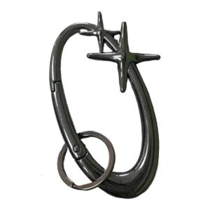 Fashionable Star Shaped Carabiner Keychain Sturdy Guns Black Metal Carabiner Keychain with Press Open Design for Bags
