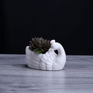 Chậu trồng cây sen đá xương rồng chất liệu sứ cao cấp có lỗ thoát nước trang trí văn phòng để bàn