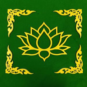 [พร้อมส่ง] ชุดดอกบัว+มุมฉลุพลาสวูด 5 ชิ้น สีทอง สีขาว ประดับหิ้งพระ เหมาะกับตกแต่งหิ้งพระ