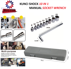 Kunci Shock 10pcs Sok Socket Wrench Alat Pemutar Mur dan Baut