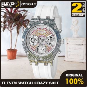 [Promo] Jam Tangan Wanita Guess GW0407L4 Pride Limited Edition Heiress Multicolour Blitz Dial White Silicone Strap Original Garansi 2 Tahun [✔COD][100% Authentic]