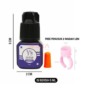 Lem cair extension eyelash bulu mata palsu kuat glue ysj kecil 5ml untuk wedding warna hitam perekat super kuat tidak perih tahan lama anti perih expert waterproof