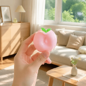 K9SEQ Soft Texture Peach Stress Ball Slow Rebound Peach Shape Slow Rising Fruit Toy Handheld Sensory Fruit Fidget Toy Stress Relief