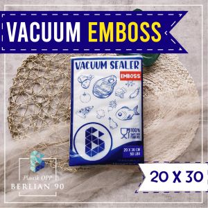 ( Isi 50 Lembar ) Kantong Plastik Vacuum Embossed Uk 20x30 /Plastik Vakum Makanan /Vacum Bag /Plastik Pakum Embos/Emboss/Plastik Frozen Food