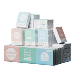 【50Pack】RoyoPanda 100% Original Pocket Tissues 4-Ply 210*210MM Thickened Tissue Mini Extra Soft Gentle Facial Tissue Suitable For Kids