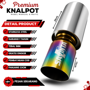 SAVINTA Knalpot Mobil BNLv3 Full Stainles 33cm Rainbow