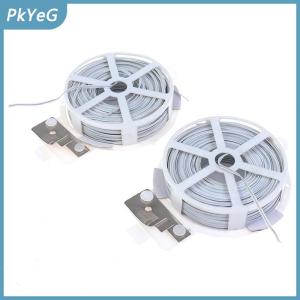 PkYeG 1 chiếc (50m) Dây buộc cây trong vườn đa năng màu trắng chắc chắn có lõi dây thép bọc nhựa