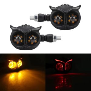 COD 2pcs Motorcycle Modified Turn Signal Owl Appearance Tail LED Stable Light flash light