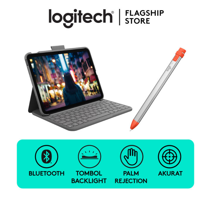 BUNDLING]Logitech Combo Touch Keyboard Case Backlit untuk iPad Air