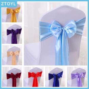ZTOYL Colourful Satin Sash Wedding High Quality Chair Bow For Chair Covers Sash Birthday Party Hotel Show Decoration Wholesale