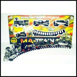 mainan kereta asap army MA train dan CHO CHOO train kereta mainan dengan REL suara dan lampu