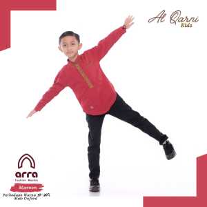 Baju Koko Pakistan Muslim Casual Anak Bandung Lengan Panjang AlQarni Kids Abu