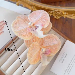 ที่หนีบผมกิ๊บหนีบผมแบบดอกฟาแลนนอปซิสกิ๊บติดผมรูปผีเสื้อกล้วยไม้ที่หนีบอุปกรณ์ยิงปืนตกแต่งผมงานแต่งงาน